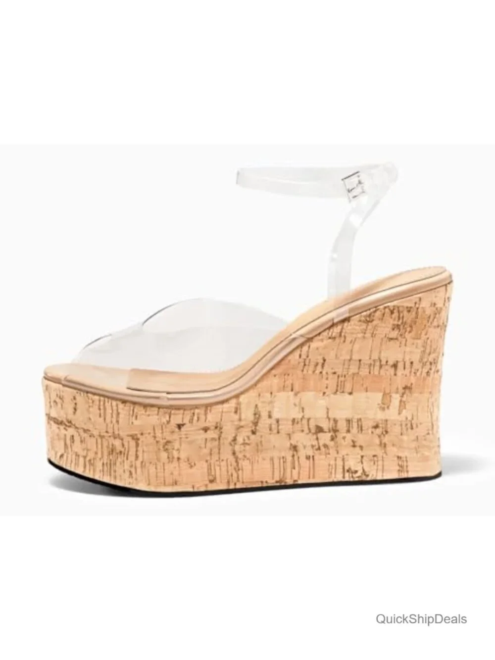 Women's Platform Wedge Peep Toe Sandals with Ankle Strap